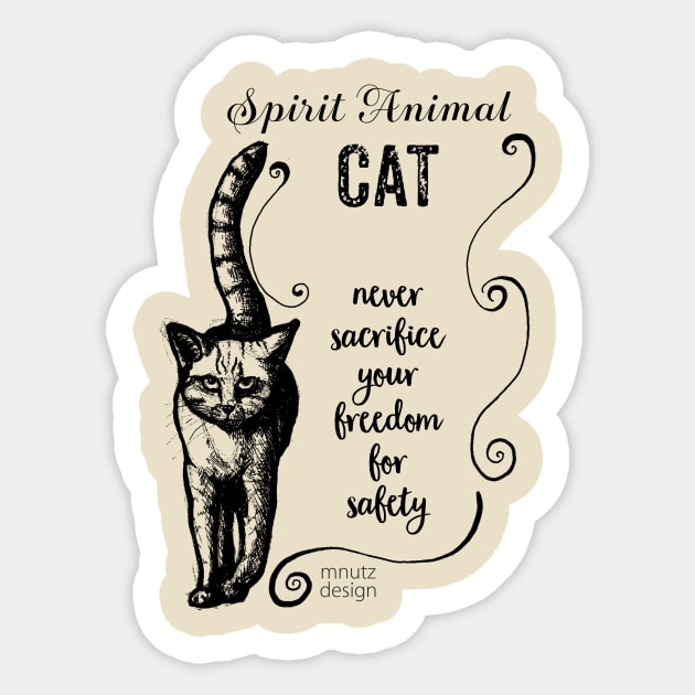 Spirit animal cat black Sticker by mnutz